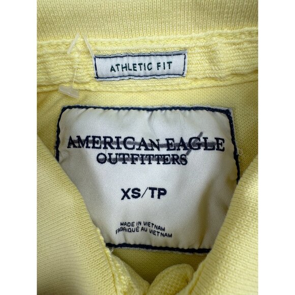 American Eagle Outfitters Yellow Polo Shirt XS Athletic Fit Cotton Made Vietnam - Picture 6 of 11